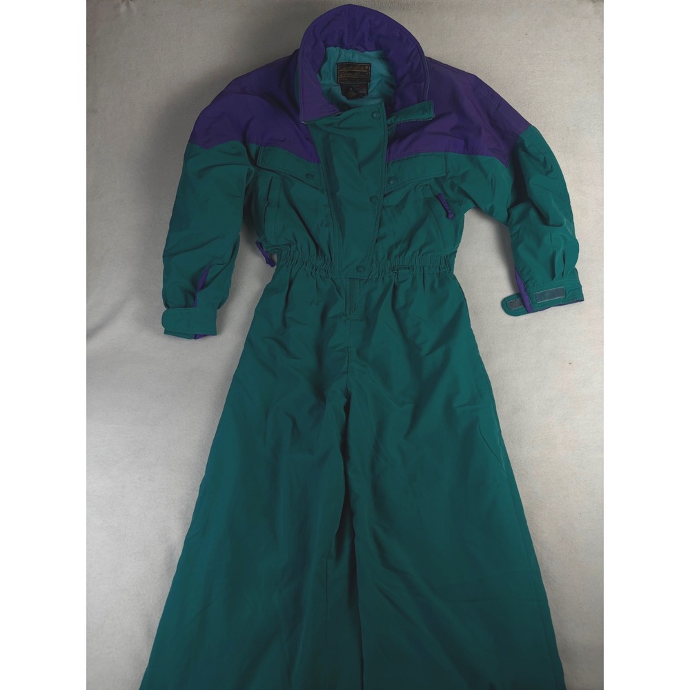 Eddie Bauer Vintage Women's Ski Suit 8 Teal Purple Thinsulate